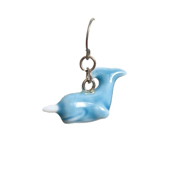 Blue Narwhal Earrings Ceramic NWOT - Picture 2 of 6